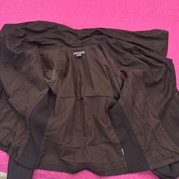 Vince brown Leather/suede Jacket with Zip Front and Tailored Silhouette, S - Picture 8 of 9